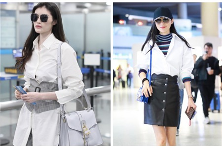 秋天白衬衫叠穿