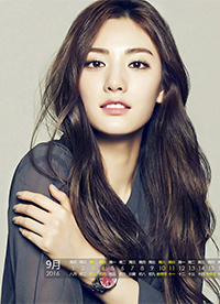 2016年9月美女日历图片 时尚简约小清新