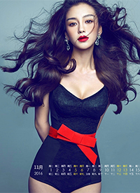 2016年11月冷艳性感美女日历图片