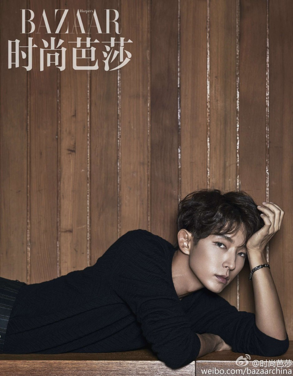 李准基时尚芭莎写真公开 鹅绒西装贵气十足