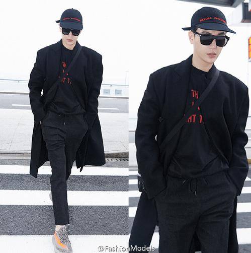 孙坚近期街拍曝光 飞行员外套+帽衫时尚温暖两不误