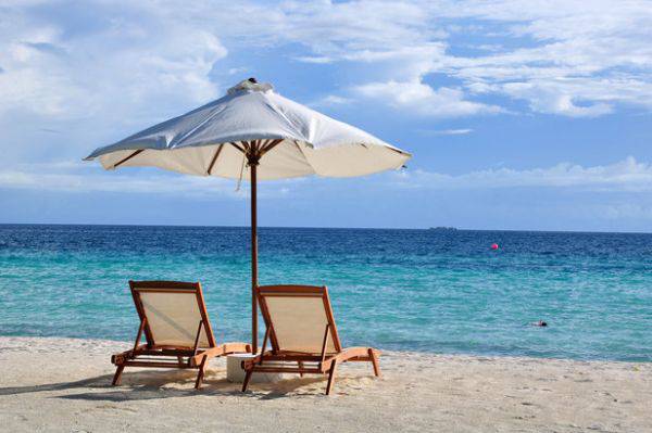 大海蓝天沙滩 夏天海边风景图片