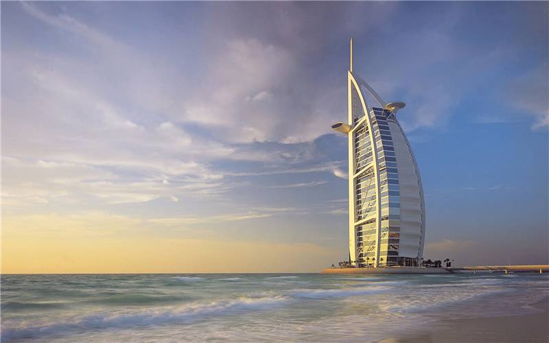 迪拜帆船酒店梦幻风景素材图片