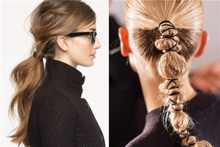 马尾+围巾今冬发型就这样设计