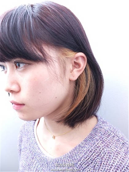 可以甜美也可以个性 日系梦幻内侧染发任你选