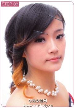 刘海后梳塑造韩式发型