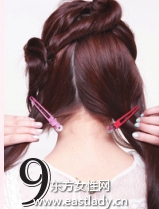 分区拧卷盘发发型设计图解