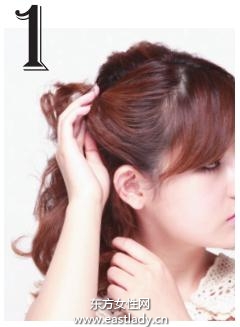 后侧公主盘发发型 呈现清晰脸部轮廓