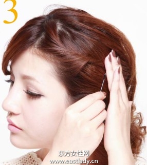 凌乱卷发变美丽的发型设计步骤