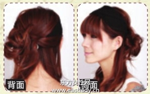 齐耳侧盘发发型打造娴静淑女风