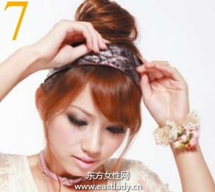 螺旋丝巾高盘发变身名模气质