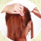 适合圆脸MM的外翻式束发发型