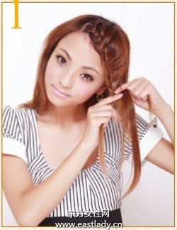 麻花辫式刘海突显淡淡小女人味