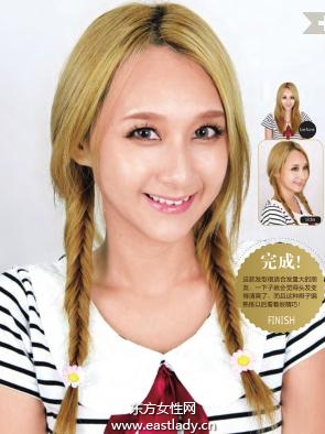 适合学生族的精巧好看四股辫发型