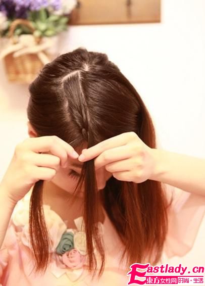 夏季简单韩式斜刘海编发 做个清爽可爱小女人