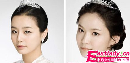不同韩式盘发的头冠搭配推荐