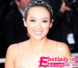 章子怡示范时尚甜美新娘发型