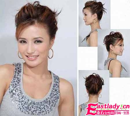 冬季雅致韩式盘发步骤图解