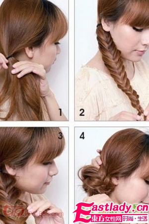 麻花辫侧发髻怎么做