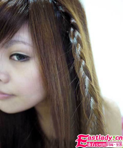 日系刘海编发的步骤图解