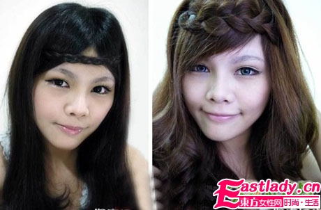 日系刘海编发的步骤图解