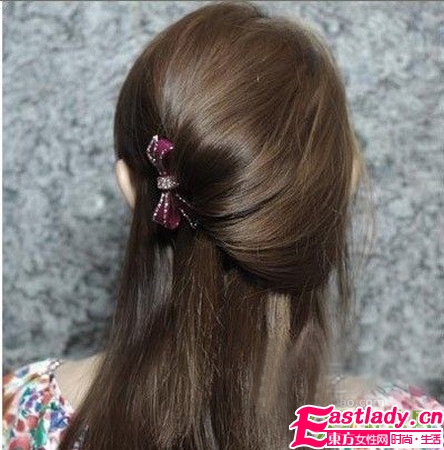 韩式公主鸟窝头的步骤图解