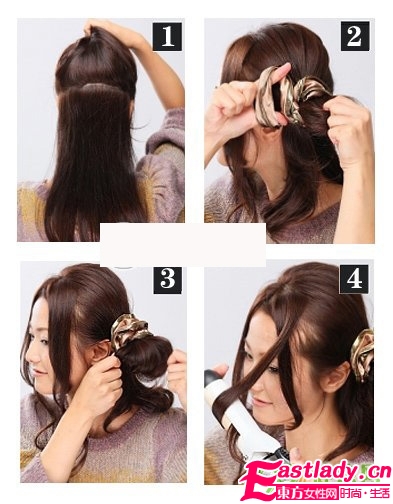 大卷发巧变活泼歪发髻