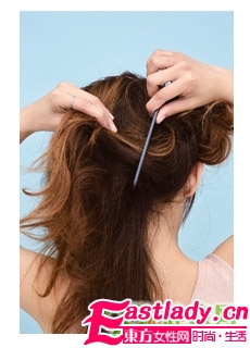 DIY速成韩式可爱盘发步骤图解