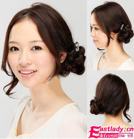 发量少适合的歪发髻DIY发型