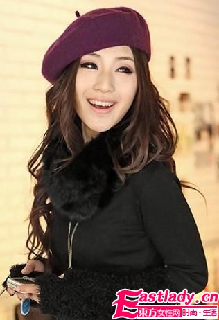 甜美过新年 帽子变发型点睛之笔