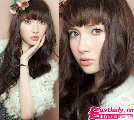 10款最招桃花发型 绝美朦胧味