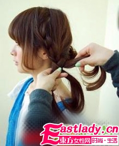 日系优雅辫子盘发的编法图解