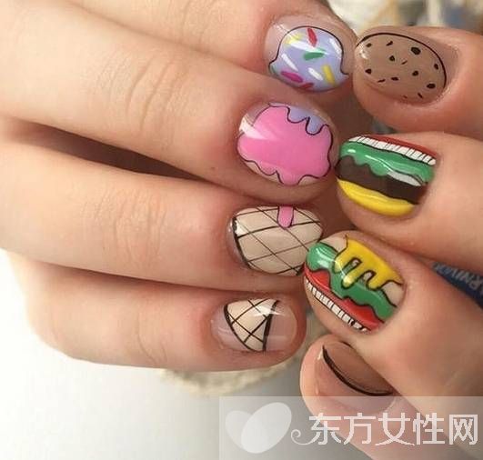 夏日美甲图案大分享 指尖上的色彩碰撞