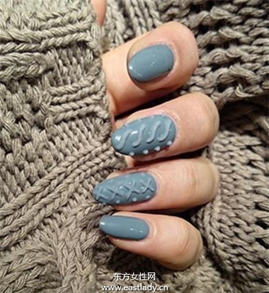 指甲+搭配毛衣 今冬最夯的 针织毛衣 指彩