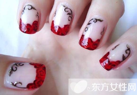 红玫瑰美甲彩绘教程 几步骤让你轻松学会