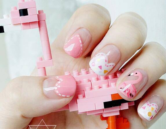 短指甲美甲图片推荐 可爱粉色淑女系列