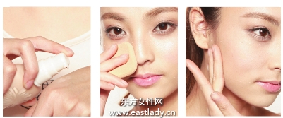 深浅粉底混搭高光蜜粉营造立体裸妆