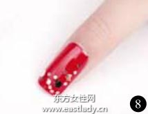 美甲教程之打造华贵红色亮丽美甲