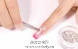 美甲教程之打造十字魔法镶钻美甲