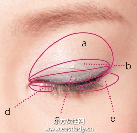 混血感透明蓝色眼妆的画法