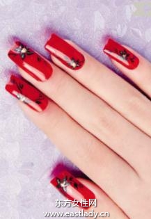 美甲教程之打造红色诱惑彩绘美甲