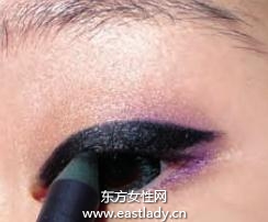 单眼皮MM橘紫混搭画出少女妆