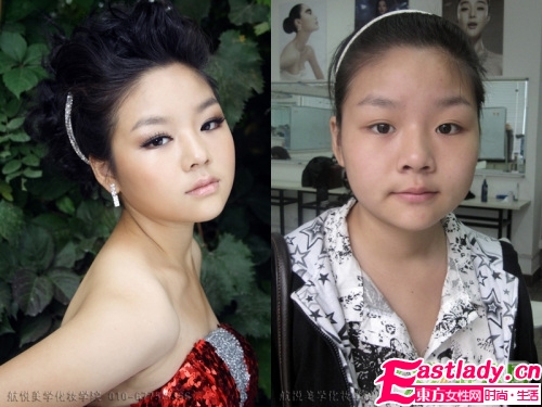 女人化妆前后的惊人变化