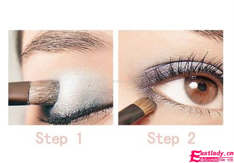 蓝色眼影妆怎么画