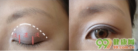 粉紫浪漫眼妆画法步骤