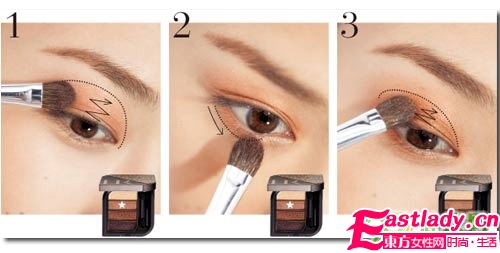 棕色眼影画出温柔大眼睛