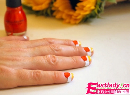 教你DIY条纹玉米糖美甲