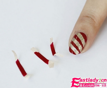 美甲DIY 糖果条纹美甲