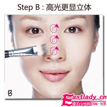 彩妆技巧快速矫正 塌鼻梁
