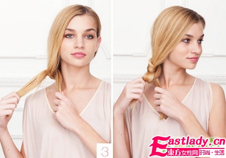 超简单打结发髻 静电也不怕